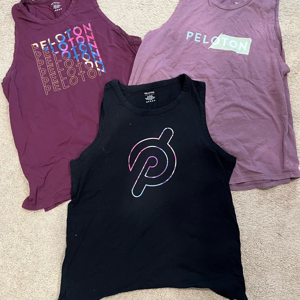 Peloton Tank Tops Trio - Black, Purple, and Mauve